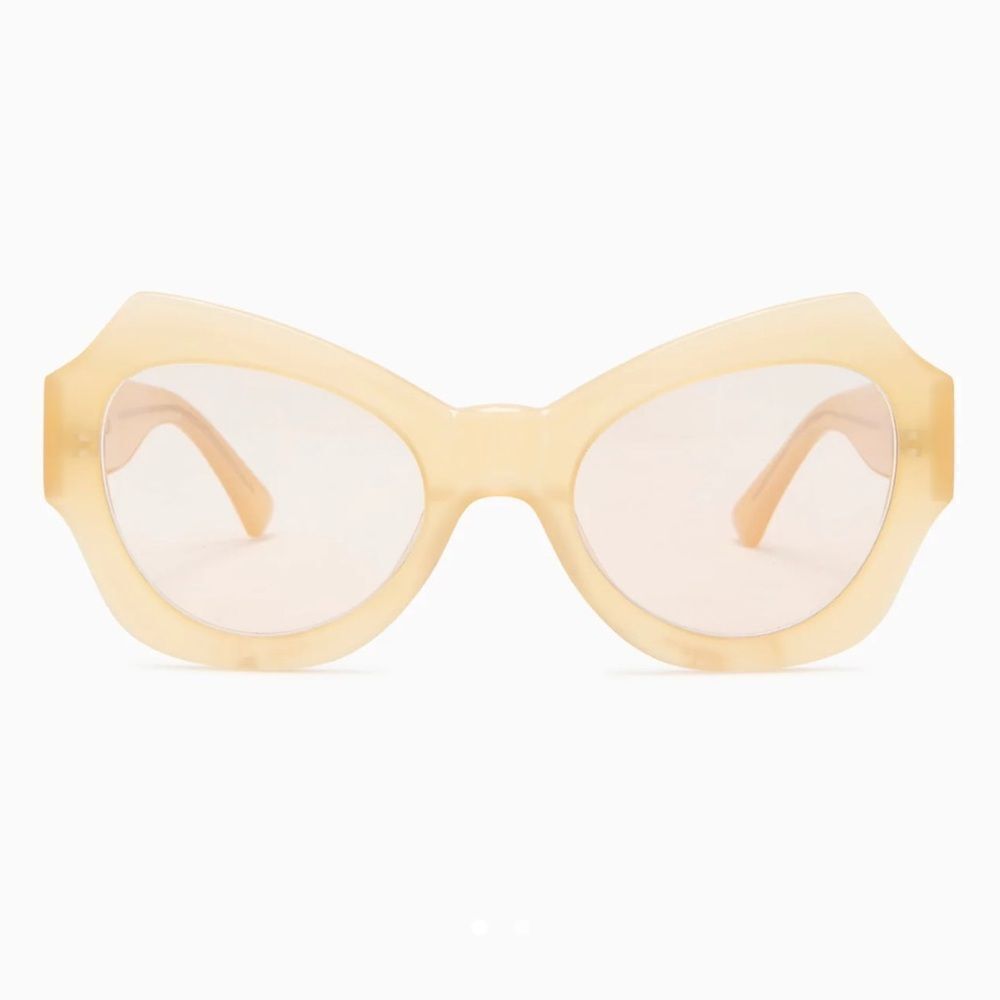 NIB Ulla Johnson Opal Sunglasses Butterfly Shape Ochre in color